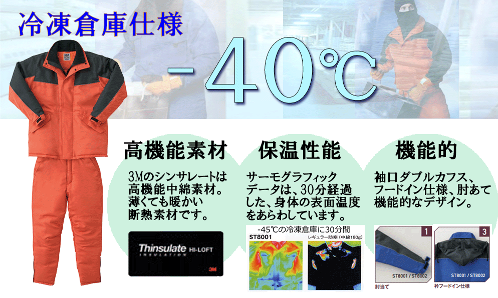 冷凍倉庫ウェア特集＜マイナス60℃・マイナス40℃＞｜ユニフォーム通販のユニステージ